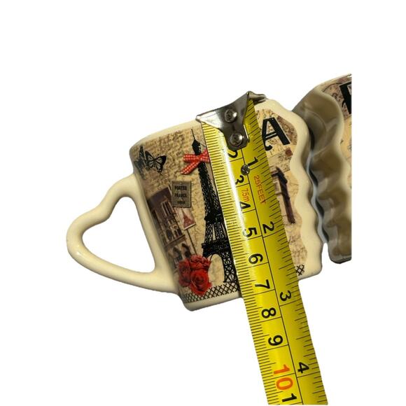 Unique Paris Glam Small Connecting Mugs with Heart Shaped Handles - Picture 6 of 6